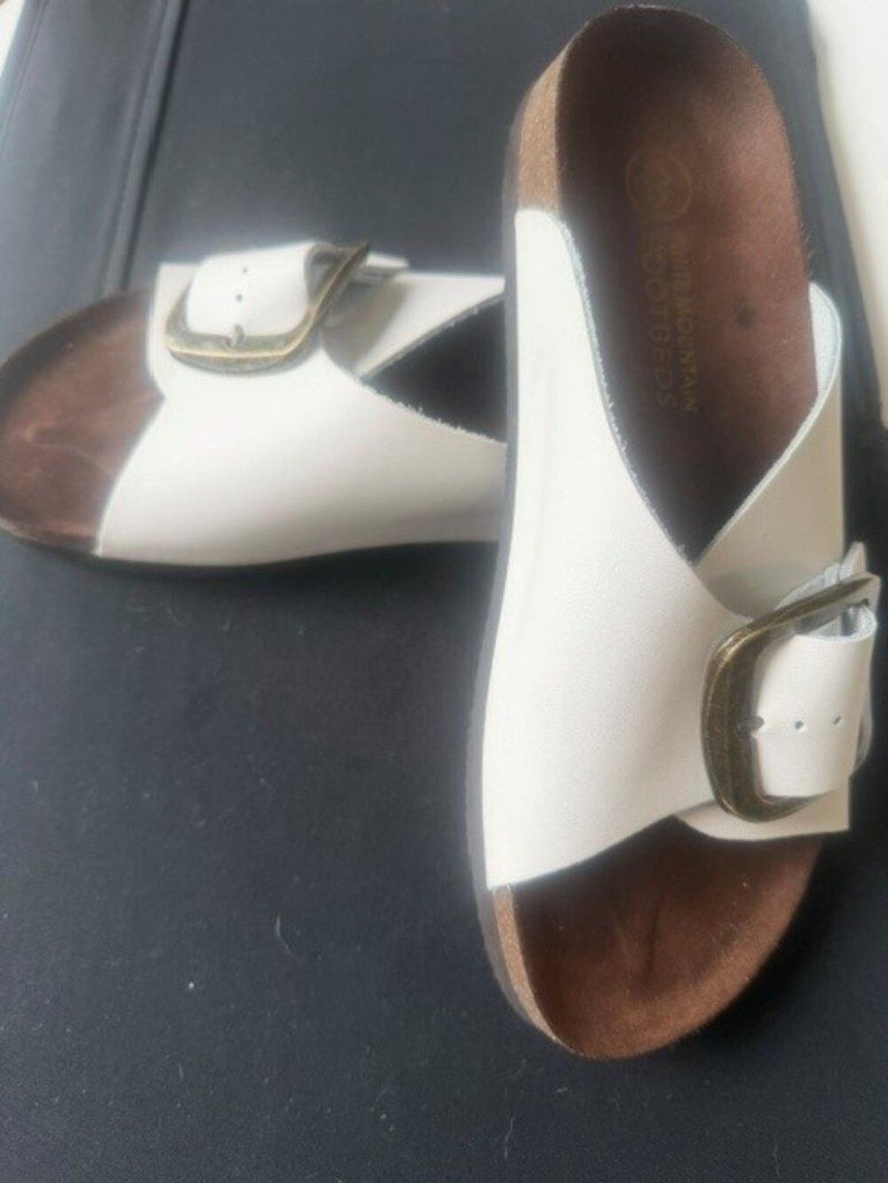 Mountain Footbed big Buckle Slides - Size 8